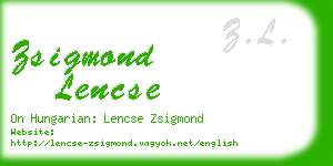 zsigmond lencse business card